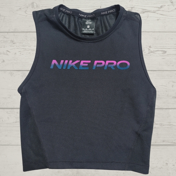 Nike Pro Crop Mesh Back Tank - Picture 2 of 8
